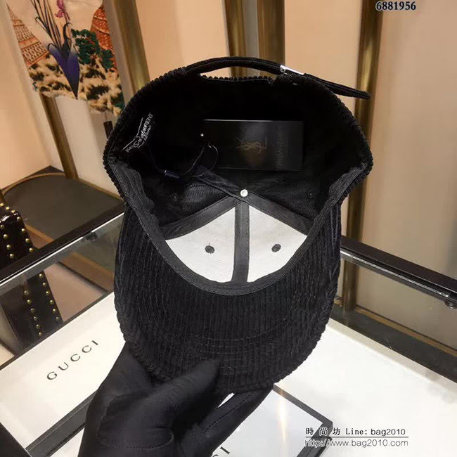 YSL聖羅蘭 跑量款 2018秋冬新款棒球帽 燈芯絨鴨舌帽 6881956 LLWJ6770